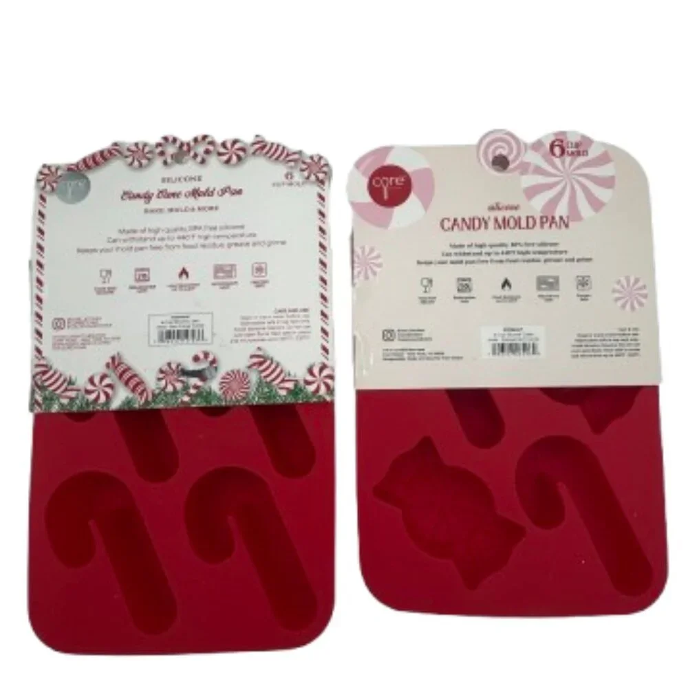 NWT Set of 2 Core Kitchen Silicone Holiday Candy / Candy Cane Mold Pan